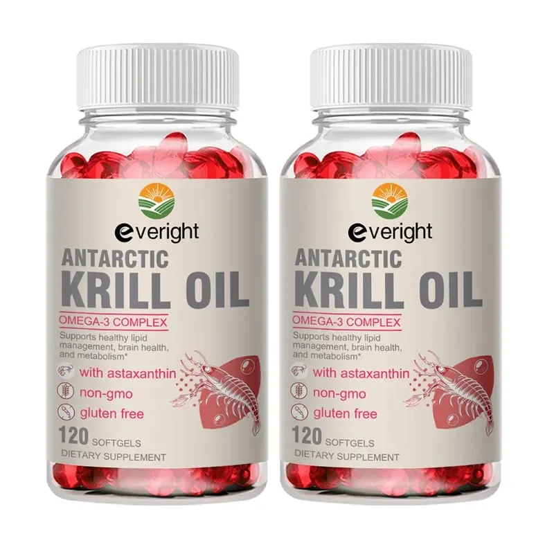 Krill Oil – Phospholipid Omega-3 Complex with Astaxanthin – Supports Lipid Management Metabolism Brain & Heart Health EPA/DHA