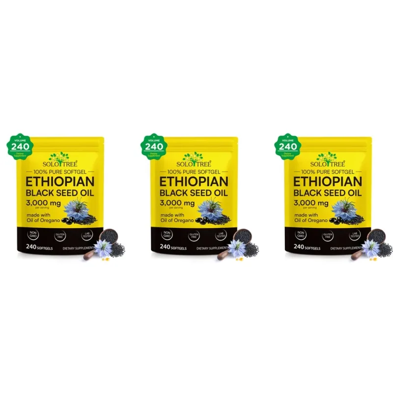 Ethiopian Black Seed Oil Softgels with Oil of Oregano Extract for Immune Support Digestive Comfort 240 Softgels