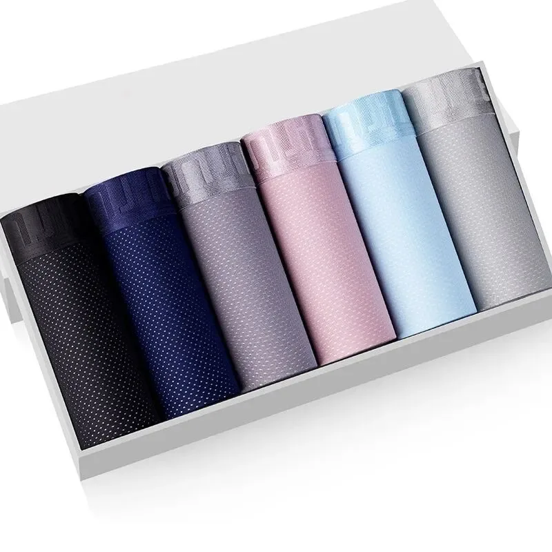 4 ชิ้นผ้าไหมน้ำแข็งตาข่ายกางเกงบ็อกเซอร์ผู้ชายชุดชั้นใน Cool Underpant Breathable เซ็กซี่กางเกง Slim ชุดชั้นในไม้ไผ่ขายส่งจำนวนมาก L-6XL 3256806582323621