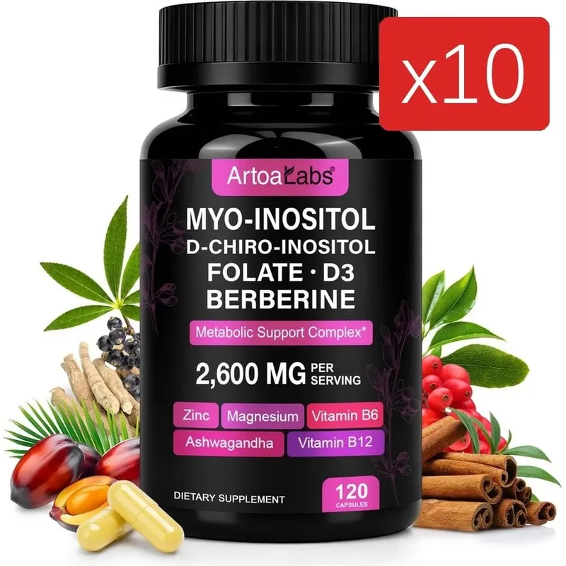 ArtoaLabs Myo & D-Chiro Inositol Capsules with Berberine Ashwagandha Metabolism & Women's Wellness Support 120 Capsules — image 13