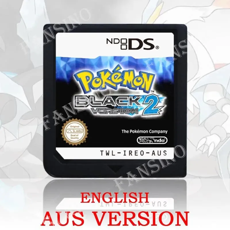 (USA EUR AUS) Pokemon Black White 1/2 Version High Quality Authentic 1:1 Replica DS Video Game Cartridge For DS 2DS 3DS Console