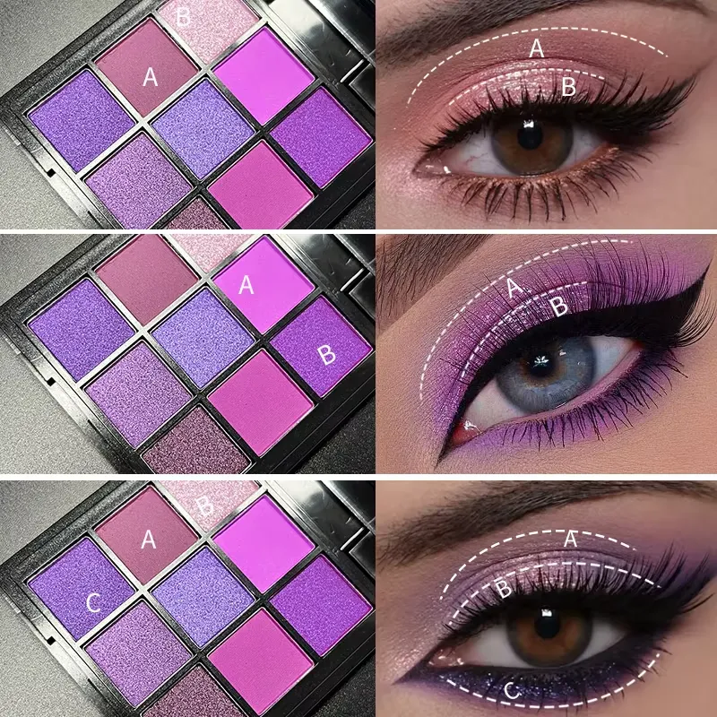 9-Grid Multi-color Eyeshadow Palette Glitter Pearlescent Matte Eye Shadow Shimmer Long Lasting Women Eye Makeup palette Cosmetic