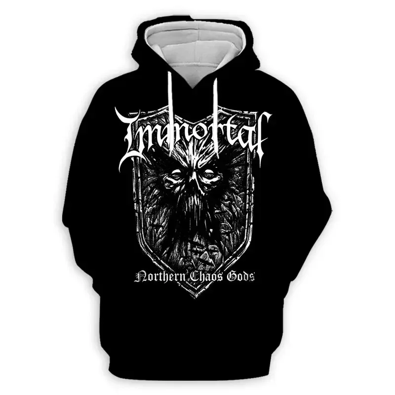 Black Metal Rock Immortal 3D Print Hoodies Men Women Fashion Casual Sweatshirts Oversized Hoodie Pullovers Tracksuit Clothing