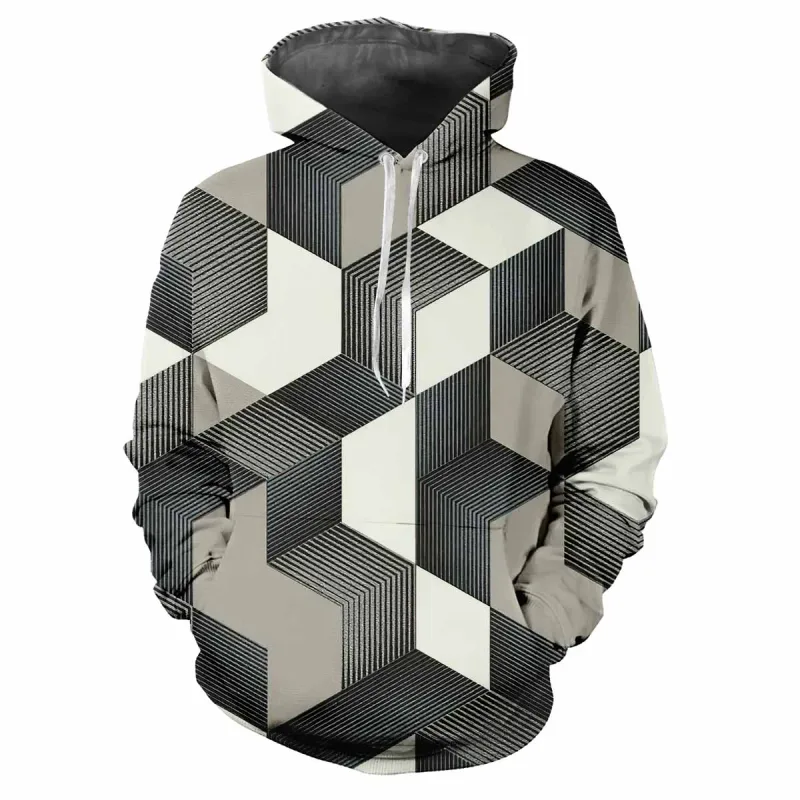 2024 moda minimalista cuadros 3D impreso hombres Tops Casual suave comodidad elegante sudaderas con capucha para hombres personalizar deportes al aire libre Sudadera con capucha