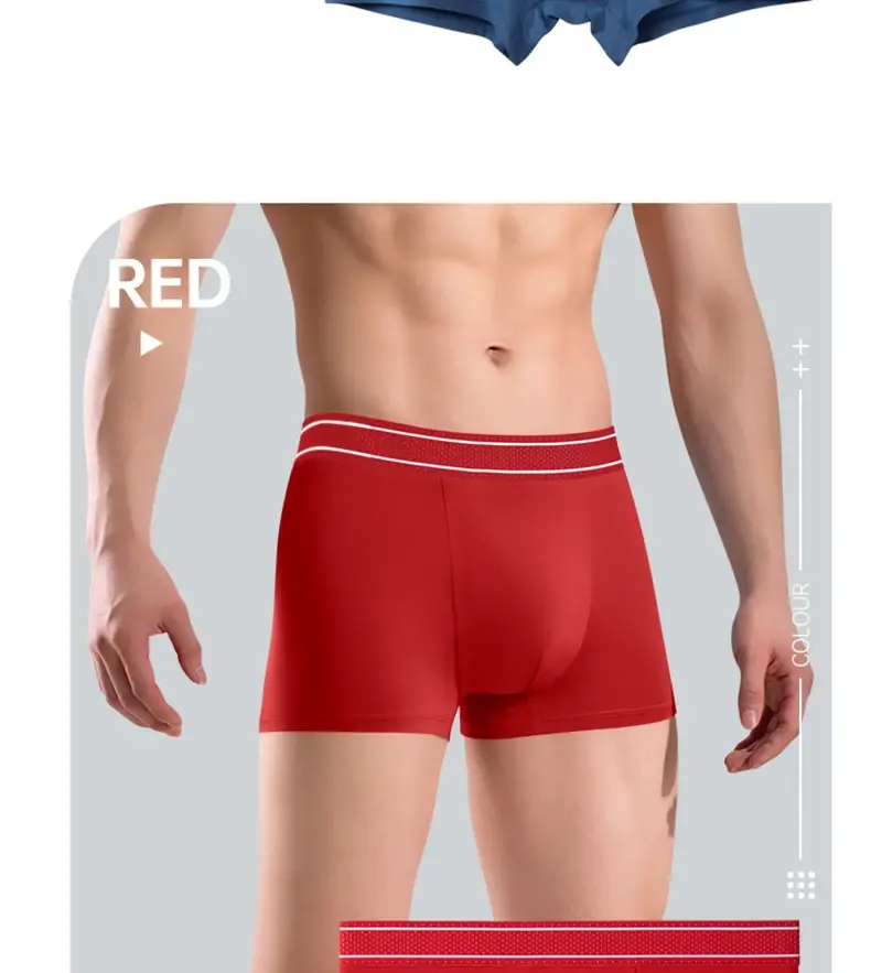 Boxer Modal pour hommes, sans couture, avec pochette à balles, culotte douce, grande taille, respirant, sous-vêtement confortable