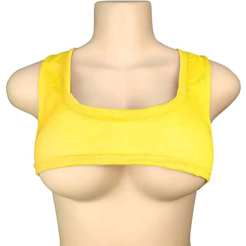 Y2k Europese en Amerikaanse ultrakorte mouwloze vest met lage ronde hals, T-shirt met sexy borstomhulsel en zichtbaar navelvest