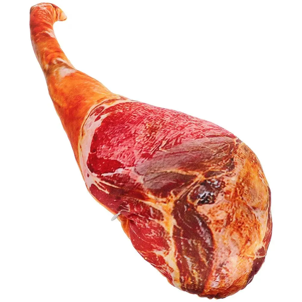 3D Ham Design Pillow Comfortable Cushion for Living Room Bedroom Nap Funny Decorative Meat Shape Throw