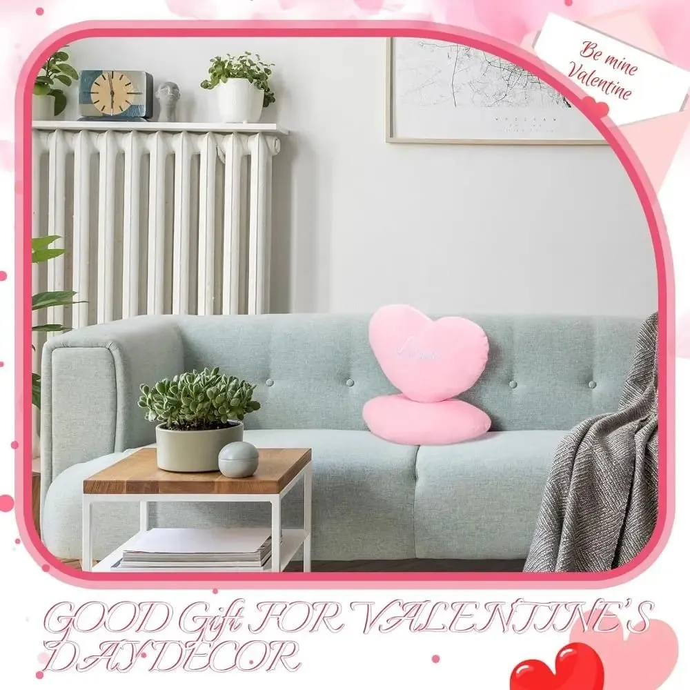 New Heart Shape Soft Pillow Home Decorative Valentines Day Heart Plush Pillow Stuffed Pillow Kids Birthday Gift