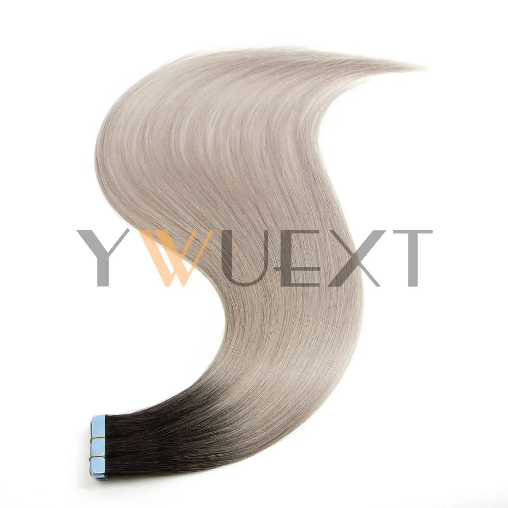 Real Human Hair Tape in Extensions 16'' 20'' Natural Straight High Light Seamless Tape Hair 20pcs On Double Sided Tape 30g/pack