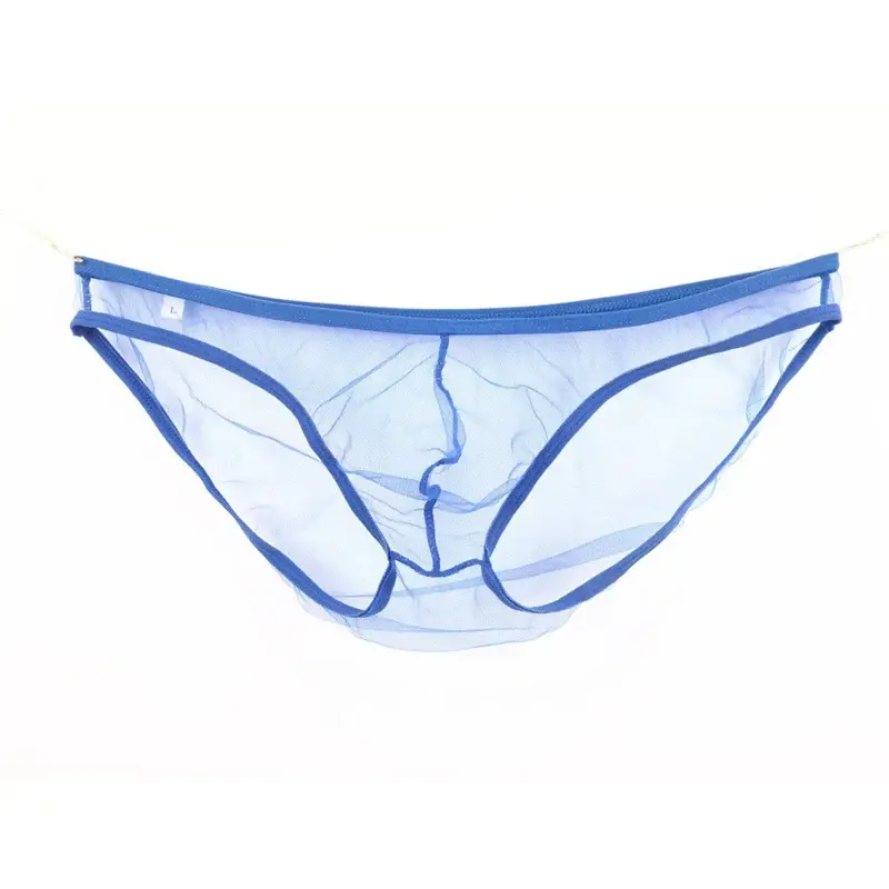 Slip da uomo in rete a vita bassa di grandi dimensioni, biancheria intima trasparente ultrasottile, con borsa convessa a U, vari colori disponibili — image 12