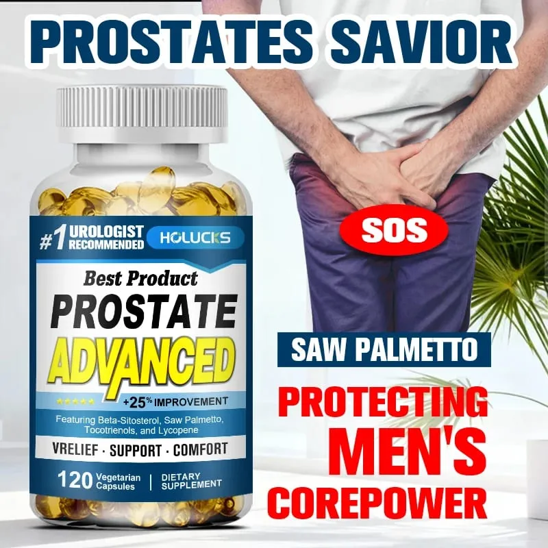 Prostate Capsules with Saw Palmetto Urinary Tract Health Relieve Frequent Urination Hair Growth Bladder Support for Men