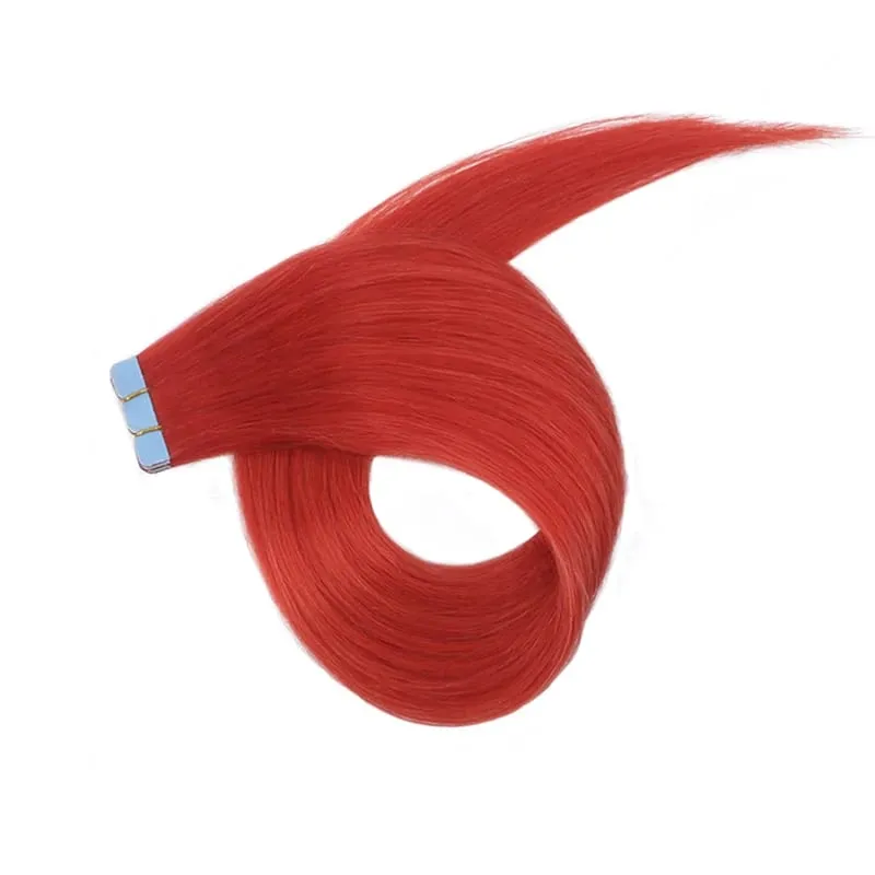 Mini Tape In Hair Extensions Human Hair Colored Skin Weft Machine-Remy Natural Tape in Extensions Purple 10pcs/pack 12-20 inch