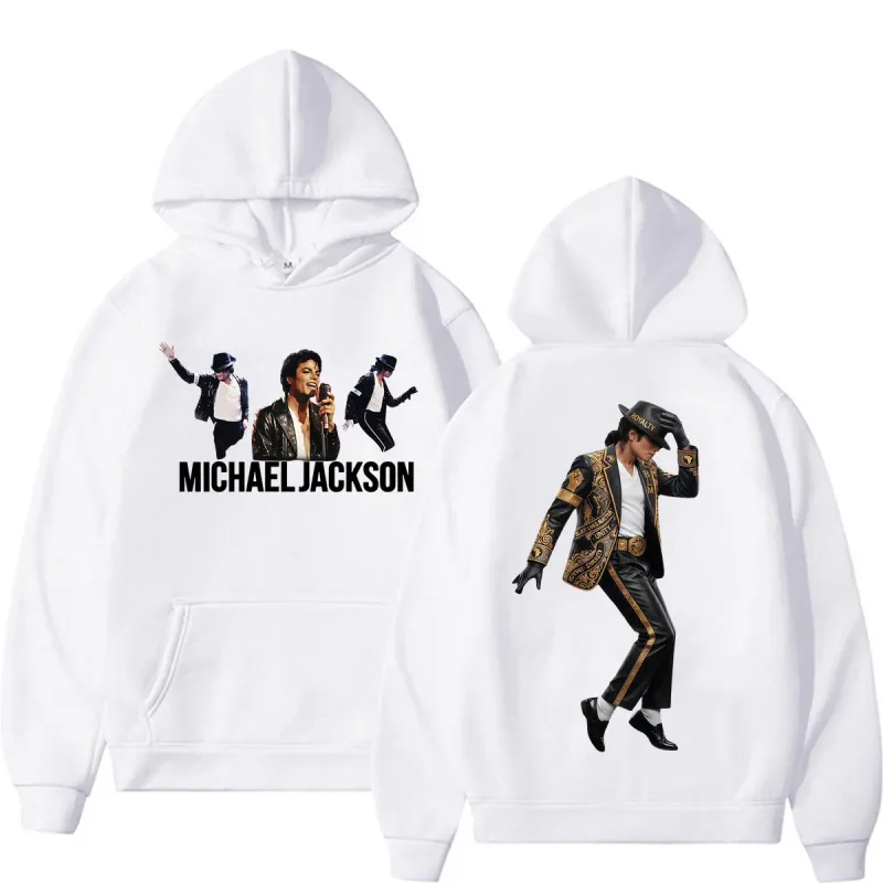 Michael Jackson King of Pop Music Fan Hoodies Men's Casual Fleece Bodywarmer Sweatshirts Fashion High Street Oversized Pullovers