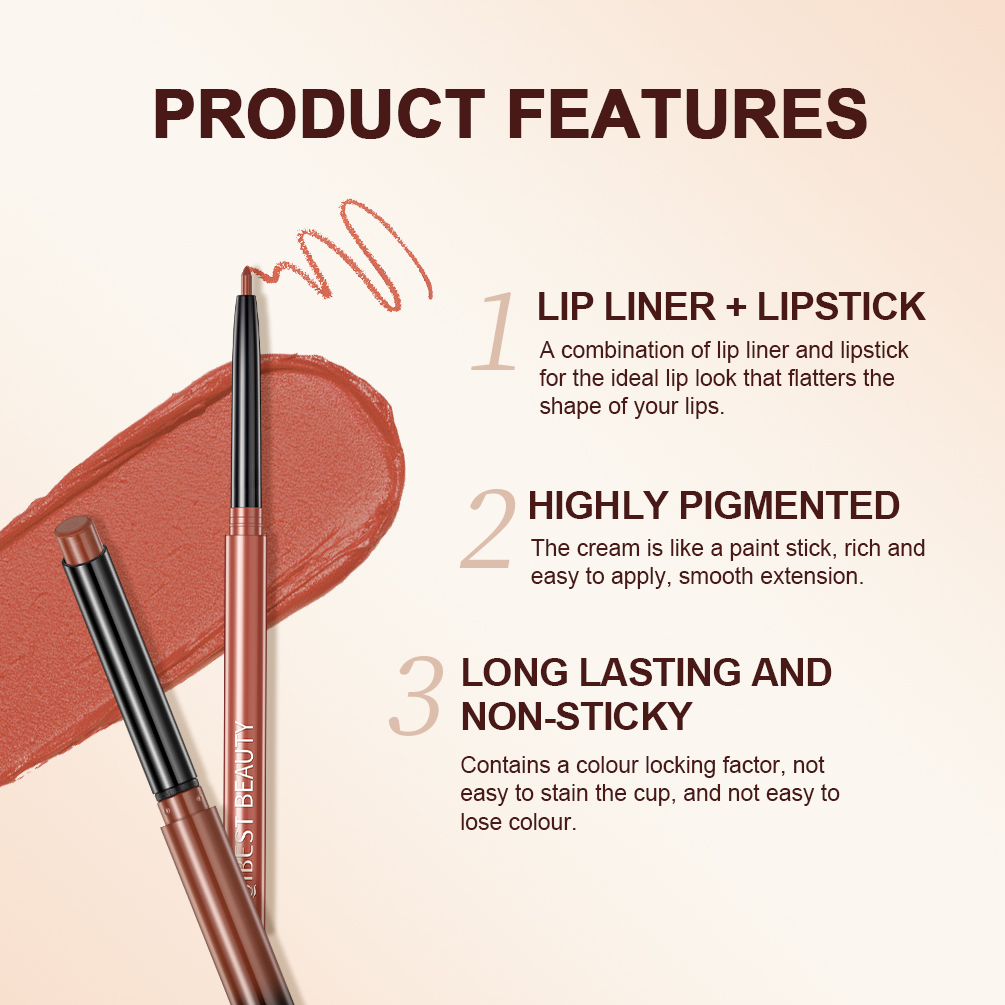 Set Pena Lipliner Lipstik 2 Buah Kosmetik Kontur Pensil Lip Liner Beludru Matte Kosmetik Tahan Lama Stik Bibir Merah Seksi