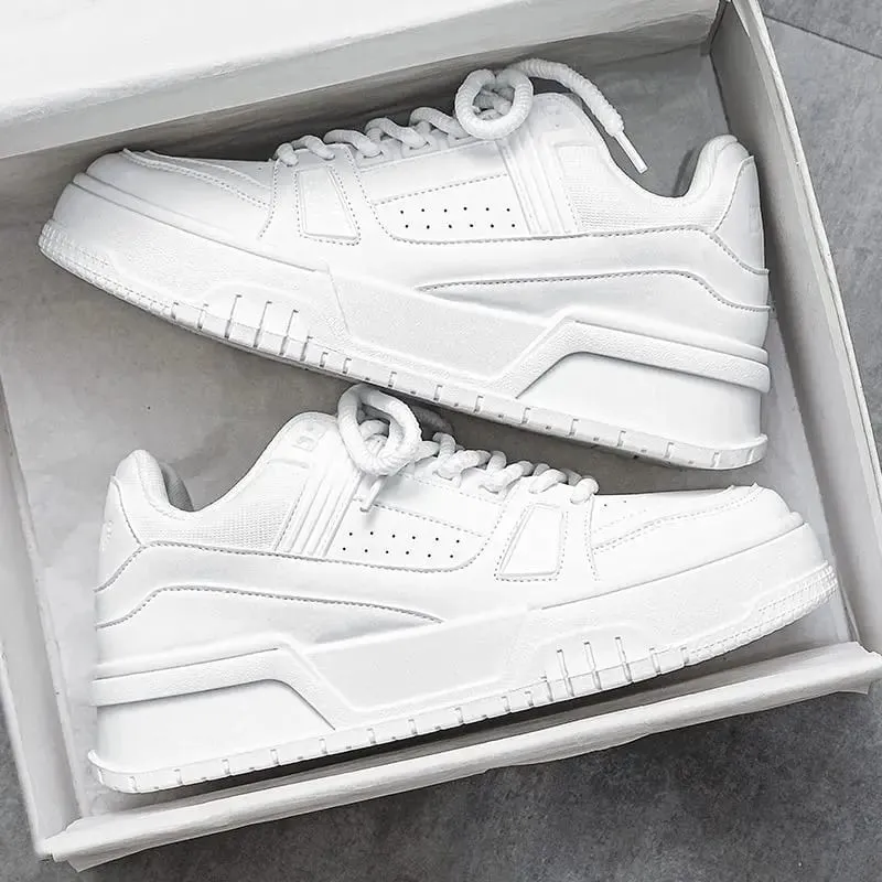 Men's Spring Autumn Unique Design Versatile Casual Pure Black Sneakers Teen Sports Thick Bottom Heightening Trendy Loers