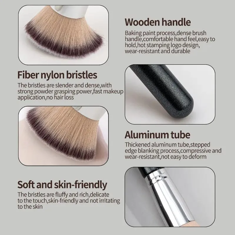 Flat Top Foundation Brush Dense Synthetic Bristles Makeup Brush for Liquid Cream Powder Foundation Blending Flawless Finish — image 5