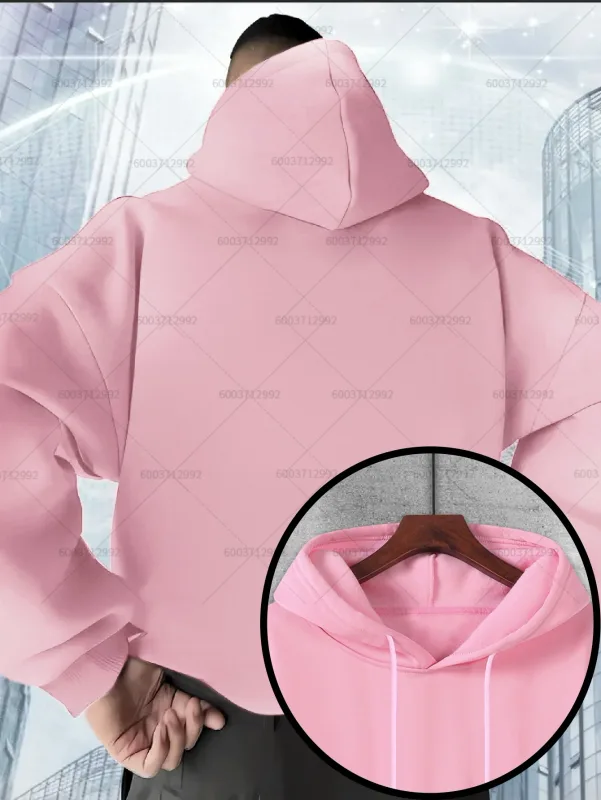 Fashion Men's Heavy-duty Cotton Hoodies Women Fleece Sweatshirt Pullover Casual Unisex Autumn Winter Long Short Sleeve Oversize