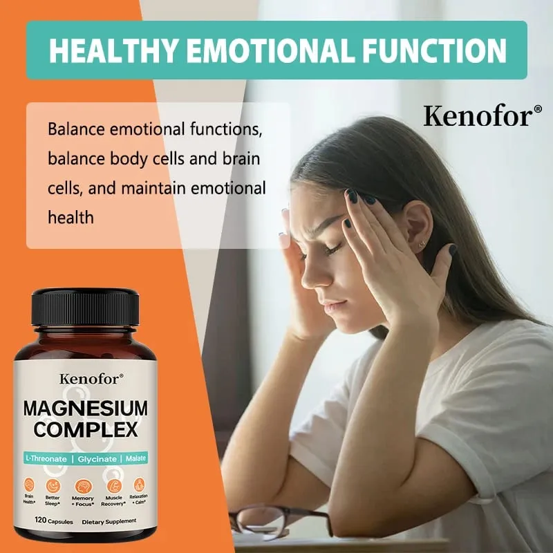 Magnesium Complex Supplement with L-threonine Glycine and Malate To Support Brain Health Memory Concentration and Sleep