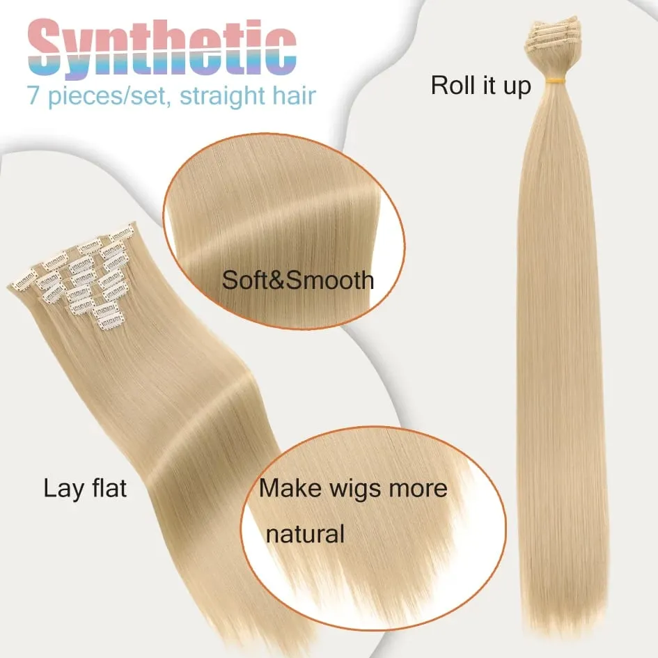 Synthetic 7 Pieces/Set 22 Inch Straight Hair Extensions Clip-In Extensions Christmas Halloween Hair Extensions
