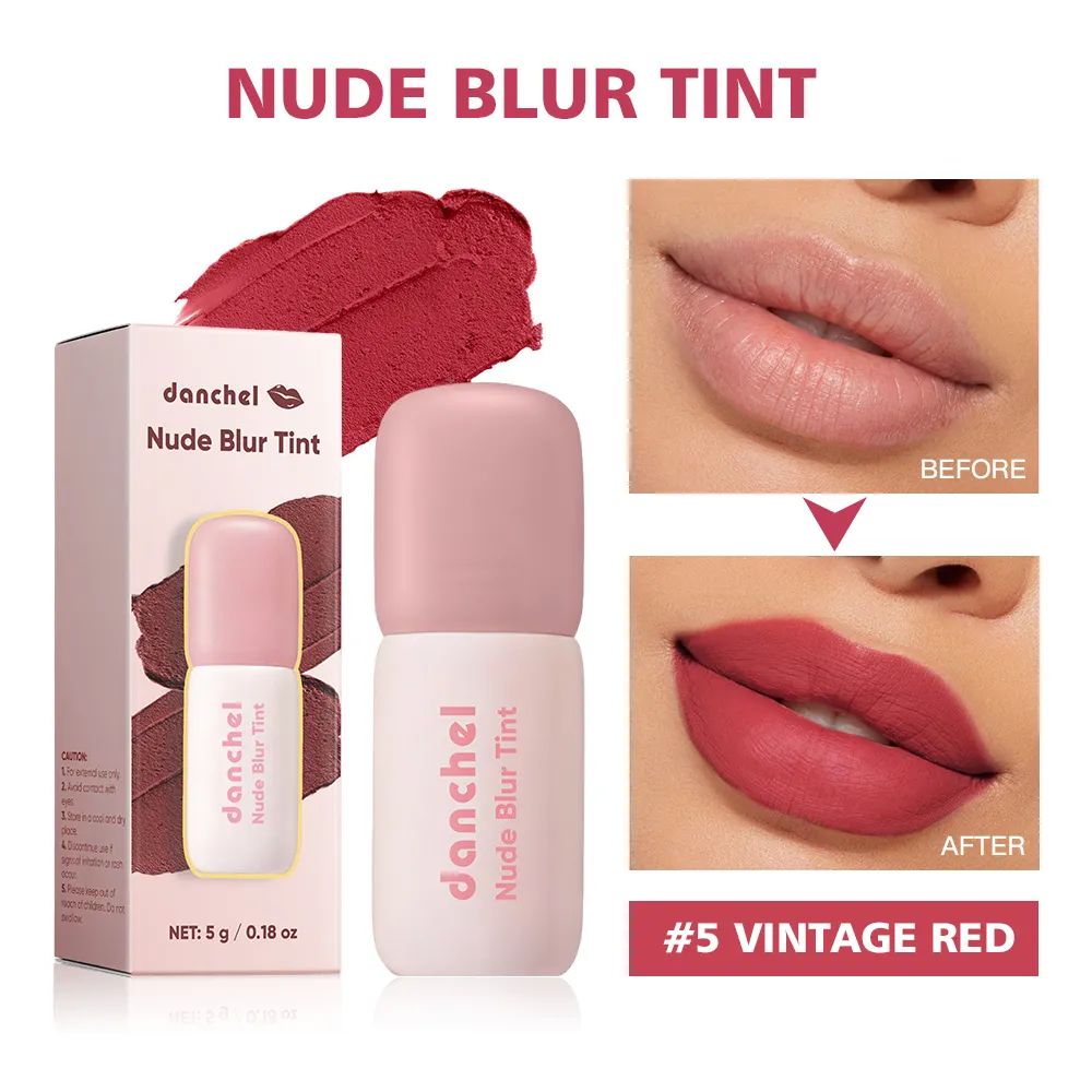 3 Pcs Christmas Lip Set Lip Volumizer Serum & Nude Blur Lip Tint Moisturizing Plumping Long Lasting Matte Lip Makeup Holiday Kit
