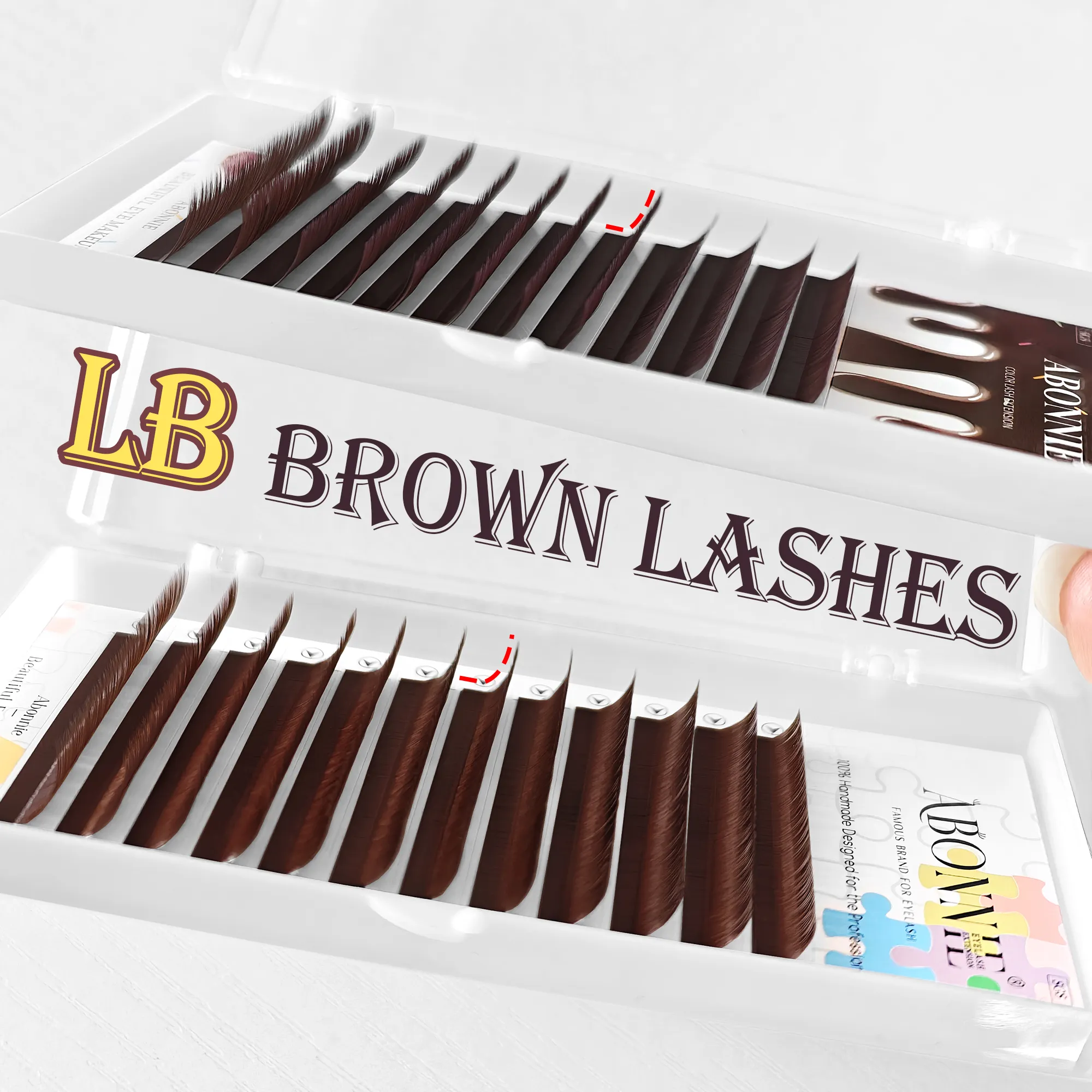 Abonnie LB Brown Lashes M Curl Classic Eyelash Extensions Foxy Eye Lash Cocoa Lashes Colored Eyelashes Fluffy Lashes