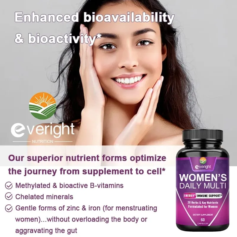 Multivitamin for Women: Supports Joints Skin Nails with Magnesium Biotin Calcium Zinc Selenium