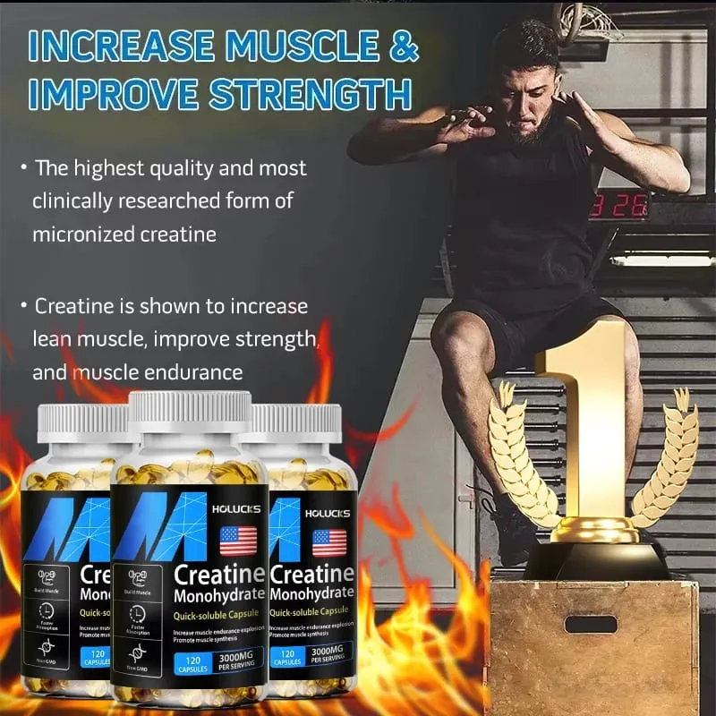 Creatine Monohydrate Supplement Boost Energy Support Muscle Mass Improve Performance for Workout