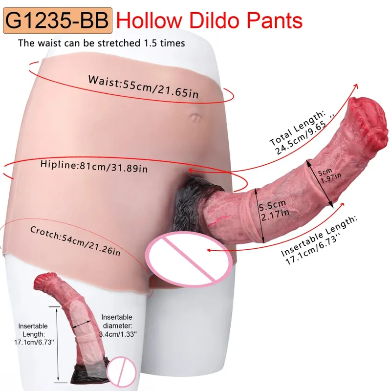 Silicone Strapon Hollow Penis Panties Ultra Real Penis Sleeve насадка на член 18+ Male Cock Extender Adult Sex Toys
