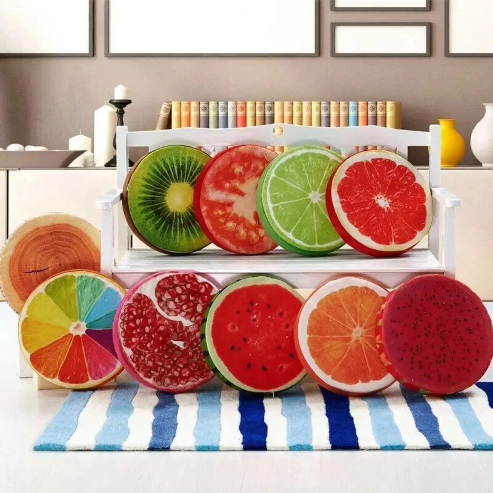 Kindergarten Soft Sofa Pillow Funny Fruit Seat Pads Chair Cushions Seat Pads Round Pillow