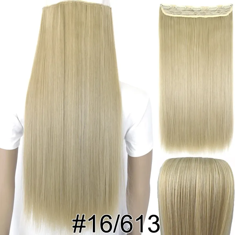 合成繊維耐熱 120gr ストレート 5 クリップオンクリップインヘアエクステンション 5006