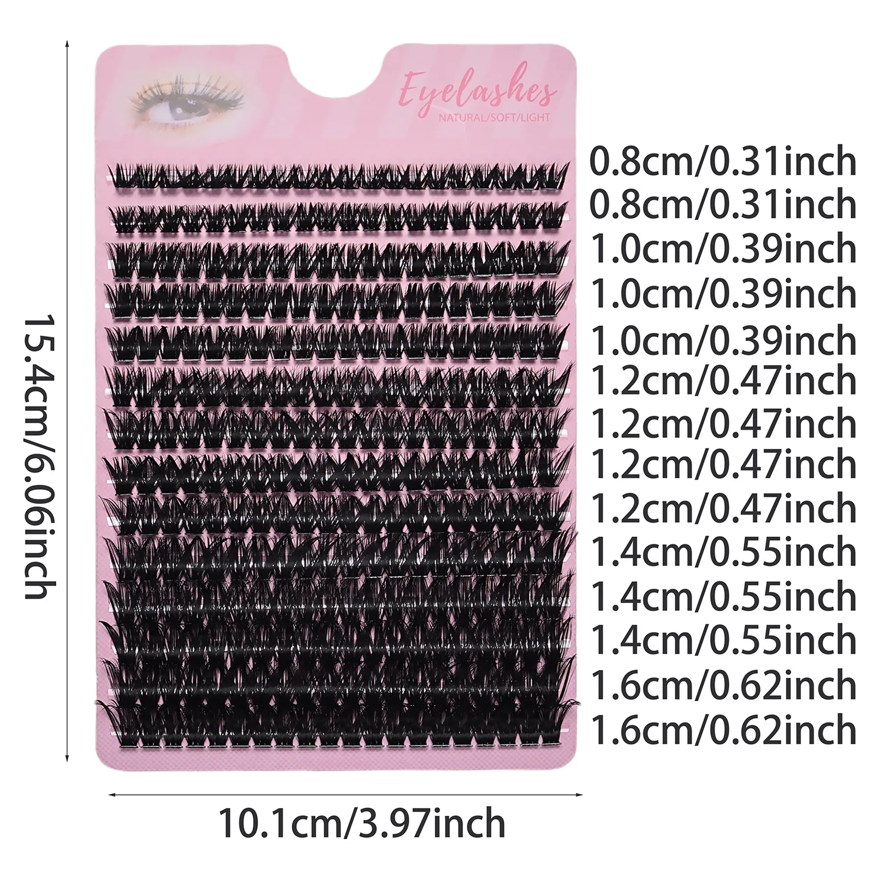 280Pcs 80D D Curling Fake Eyelashes Thick Individual Extensions 8-16mm Dense Volume Cluster Lashes DIY Easy Apply for Eye Makeup