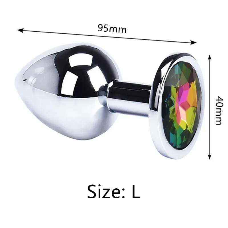 Stainless Steel Anal Plug Butt Plug With Jewelry Colorful Crystal Anus Plug Adults Sex Toys for Men Women Gay Adult Game Sex Toy