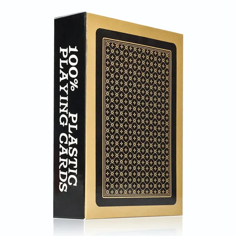Premium Black Glod Playing Cards PVC Plastic Waterproof Durable Poker Cards Large Character Deck of Cards for Parties