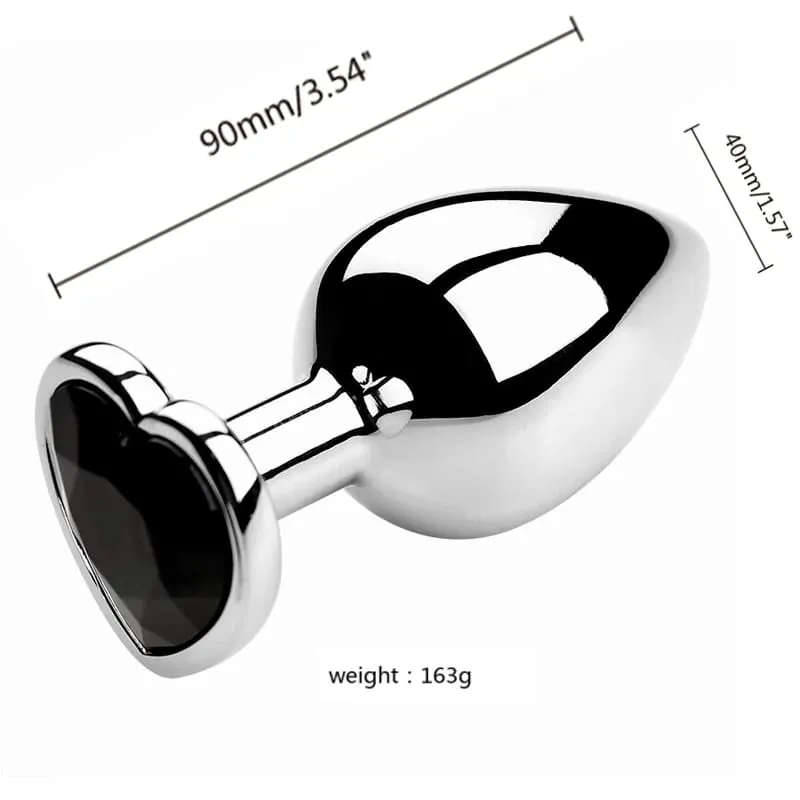 S/M/L Anal Plug Heart Metal Crystal Anal Plug for Women Removable Stainless Steel Butt Plug Men Stimulator Anal Sex Toys Dildo — image 19