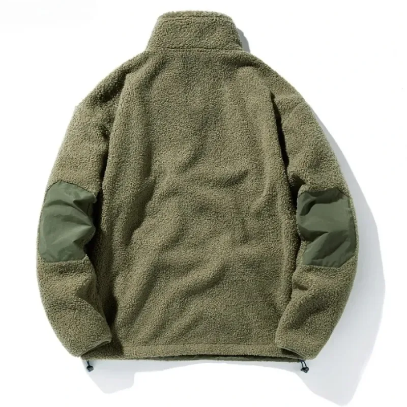 Nové Pánské mikiny Móda Patchwork Kapesní Teplý svetr s fleecovou podšívkou Pánské Polar Fleece Volné Volné chvíle Mikiny Kabáty