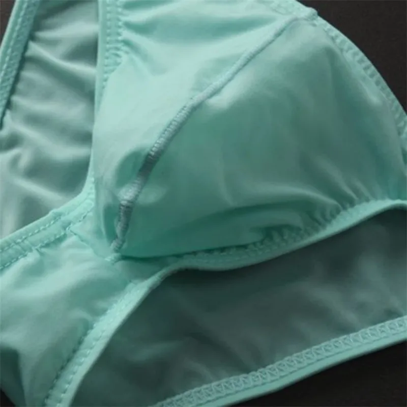 New 2026 Men Ice Silk U Convex Samll Briefs Underwear Low Waist Ultra Thin Transparent Bikini Slip Panties Plus Size M-XXL