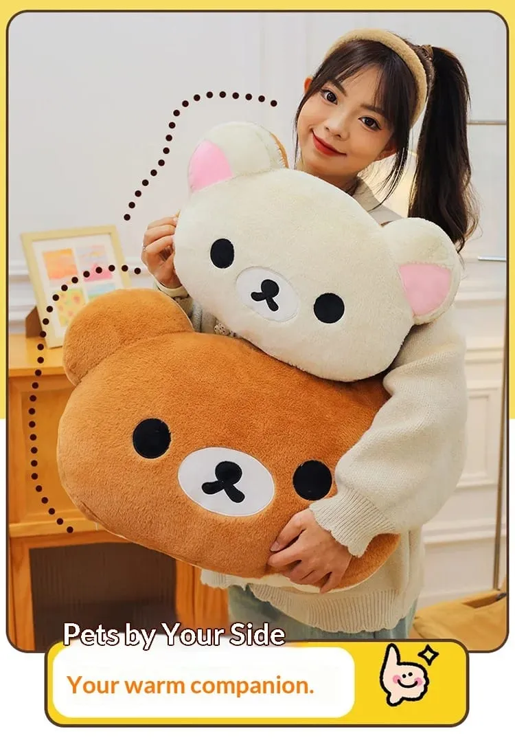 Best-Selling 40cm Kawaii Rilakkuma Plush Warm Hand Pillow Cartoon Bear Peluche Stuffed Toy Room Decorations Popular Gift