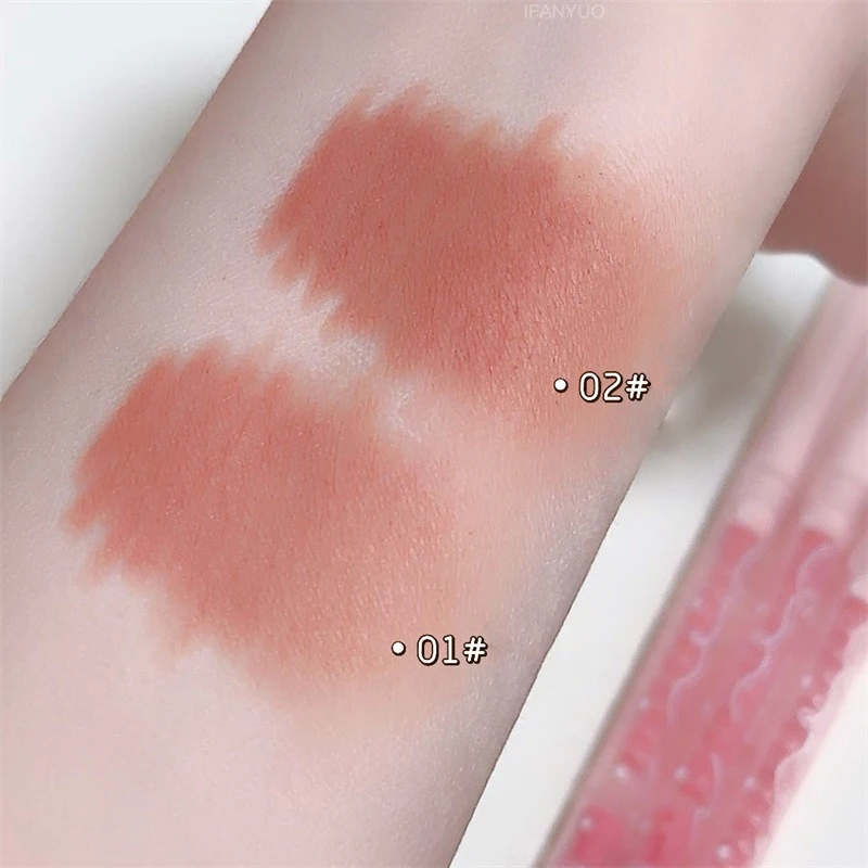 2 Color Matte Lipliner Pencil Nude Lip Liner with Lip Brush Waterproof Natural Peach Pink Lipstick Pencil Contour Lips Makeup