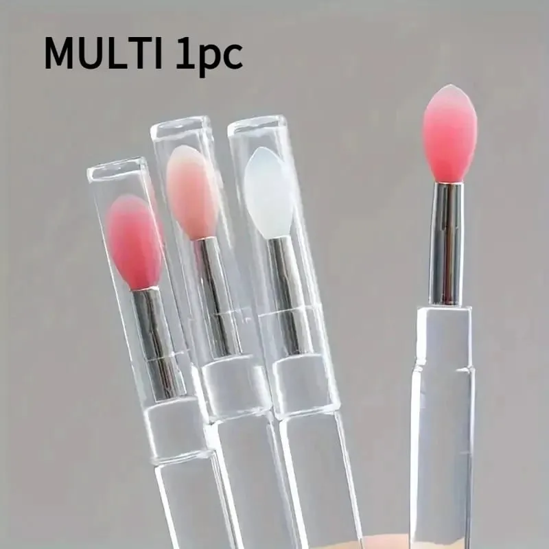 1/3PCS Portable Silicone Lip Brush With Cover Soft Multifunctional Lip Balm Applicator Lipstick Lipgloss Makeup Brushes