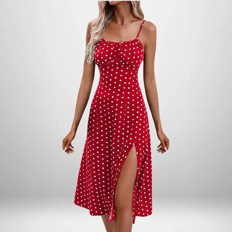 Women Elegant Floral Beach Vacation Streetwear Sexy Low Cut Beach Party Slim Slit Dress Chic Bodycon Lady Sleeveless Vestidos