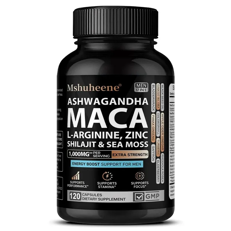 Enhancing Supplement Blend - L-Arginine + Maca + Ashwagandha Stamina Muscle Growth Vascular Function Blood Circulation