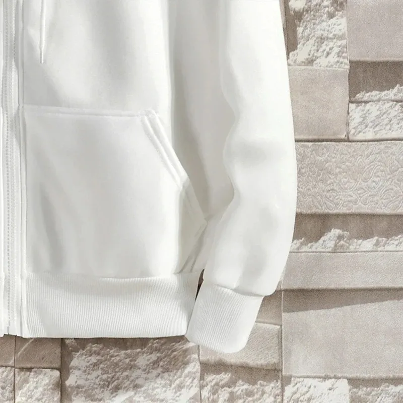 Zipper Hoodies Autumn Winter Men's Long Sleeve Hooded Sweatshirt Fashion Casual Male Outfit Sportwear Loose Villus Lining Clothe