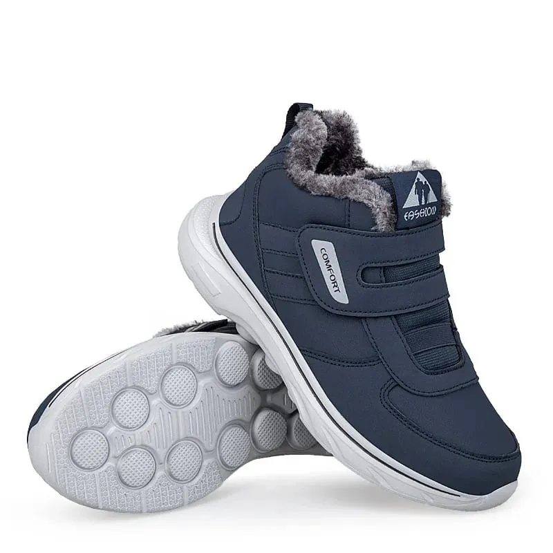 Inverno de pelúcia tornozelo tênis ortopédicos ajustável sapatos para diabéticos sapatos de caminhada esportes gancho e laço pés inchados polegar eversão