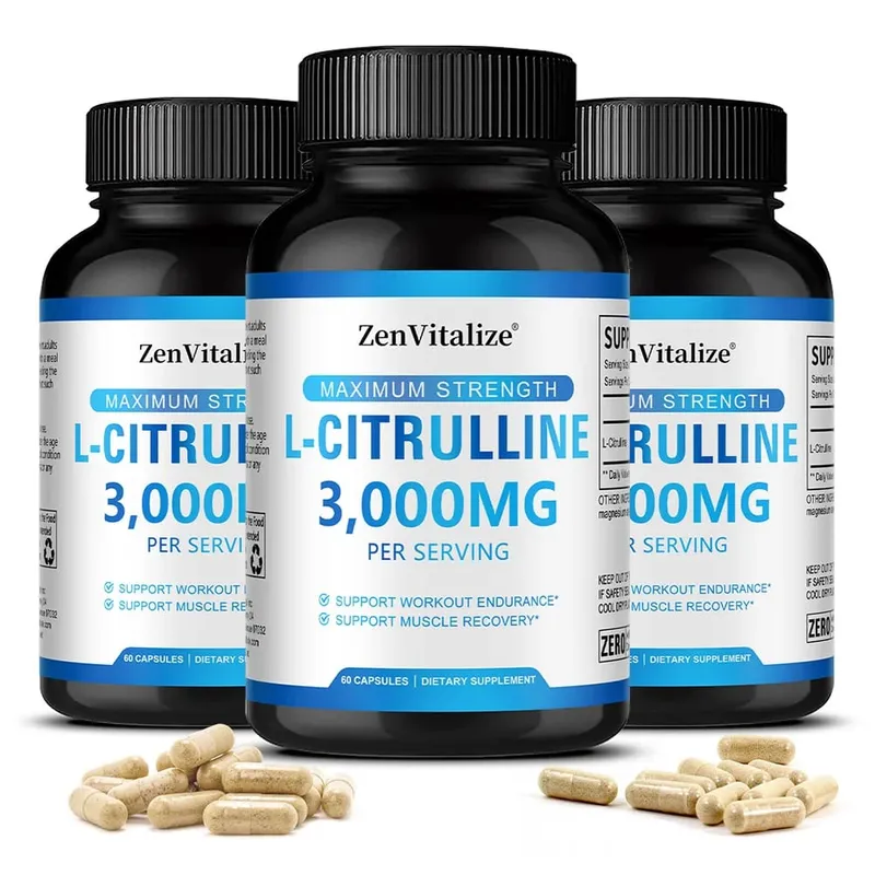 L Citrulline 3000mg Supplement Capsules for Men & Women - Muscle Recovery & Workout Endurance - Vegan Non-GMO