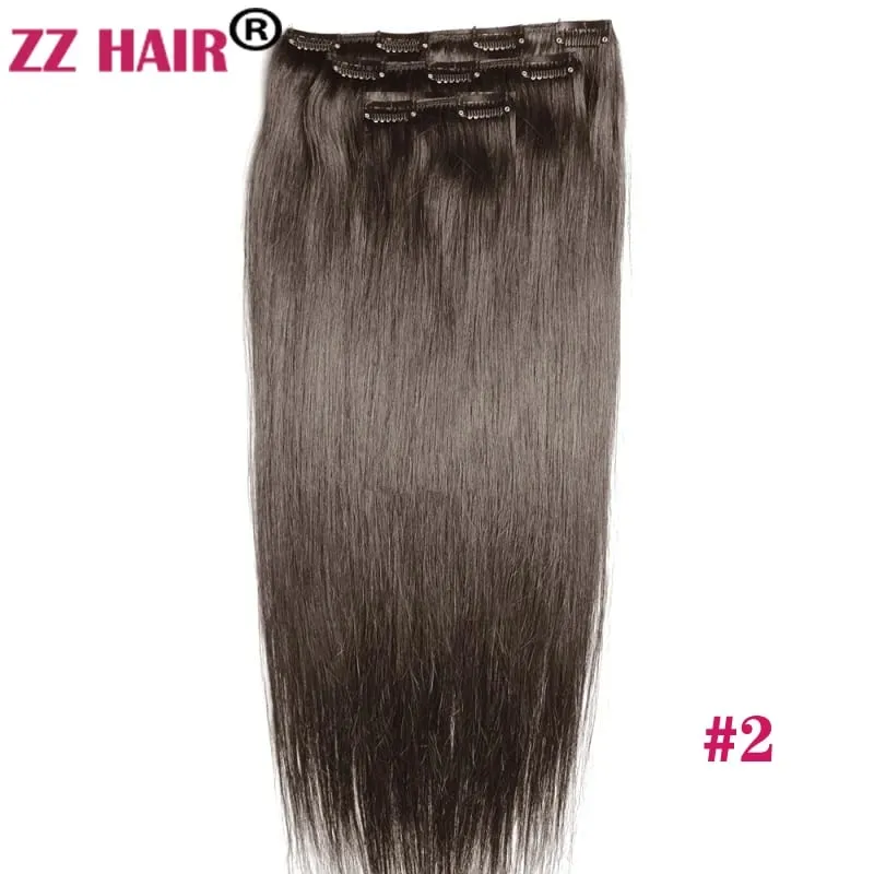 Clips In 100% Human Remy Hair Extensions 16"-28" 3 Pcs Set 100g-200g Three Pieces 1x20cm 1x15 cm 1x10cm Natural Straight ZZHAIR