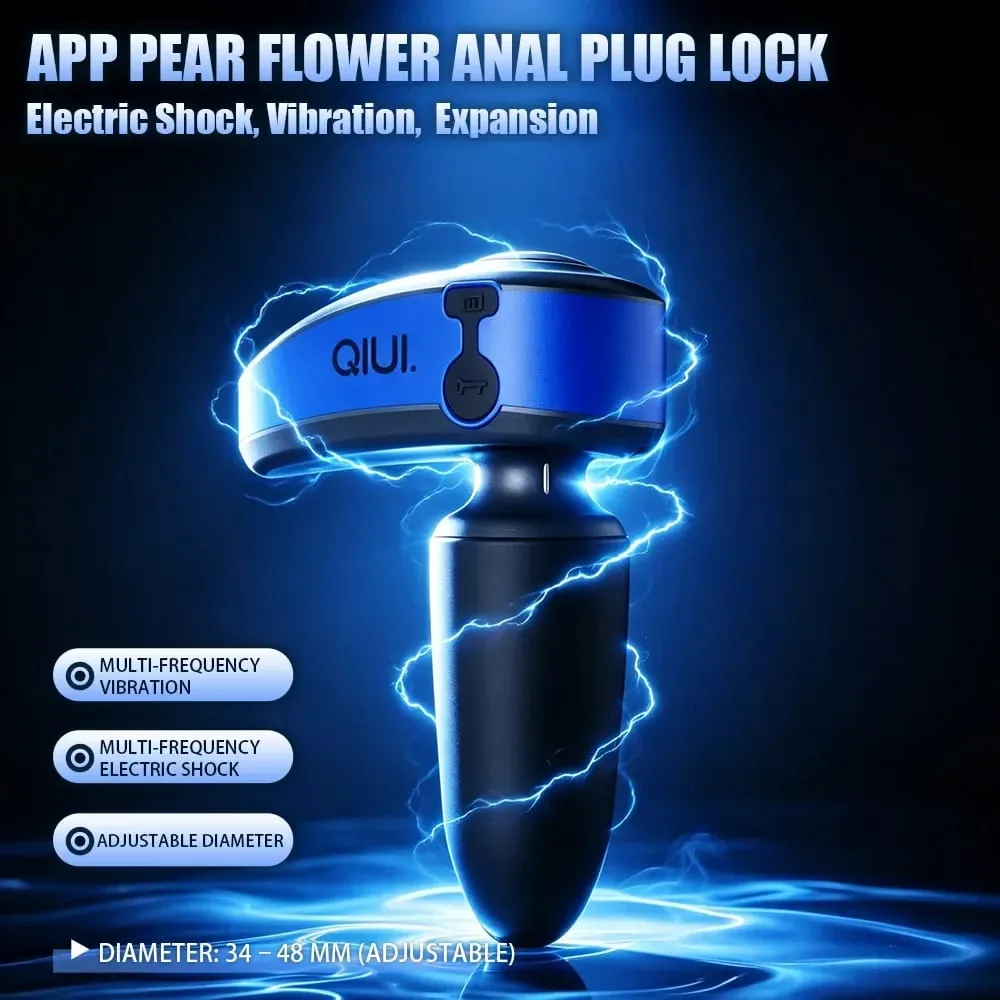 APP Remote Control Anal Plug Electric Shock Vibration Butt Plug Expansion Adjustable Diameter Anal Plug Lock Sex Toys