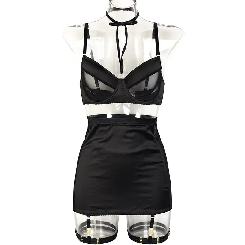 Lovermore lingerie sensual transparente, vestido de liga, roupa íntima chique, kit de sutiã sem costura, push up, íntimo, renda transparente, conjuntos exóticos