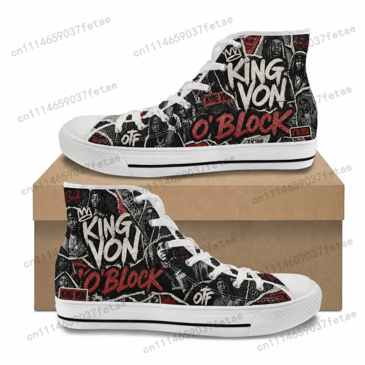 King Von High Top High Quality Sneakers Teenager Canvas Sneaker Mens Womens Ghana Hiking Casual Custom Shoes