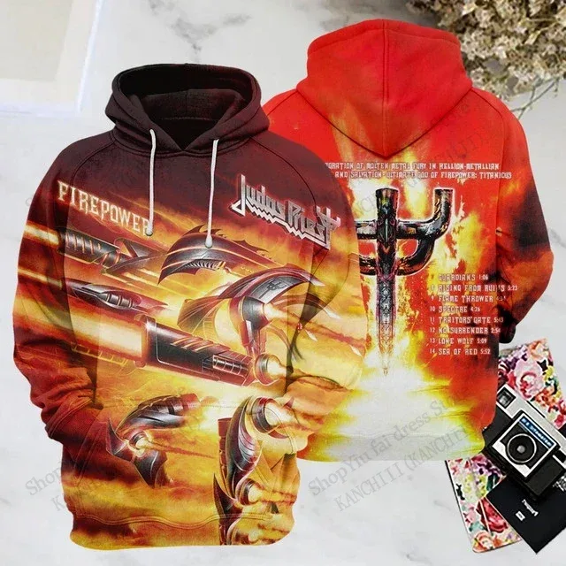 Rock Band Judas Priest 3d Print Hoodies Men Women Fashion Sports Hoodie Sweatshirt Coat Mens Sweats Men Clothes Comfort Moletom