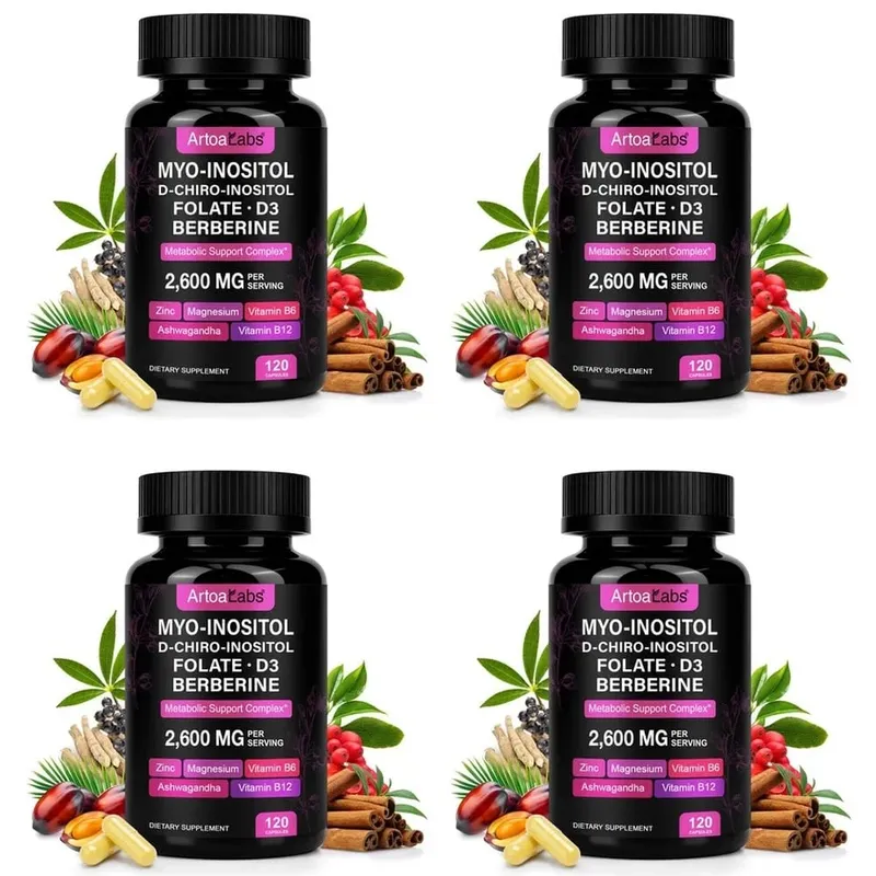 ArtoaLabs Myo & D-Chiro Inositol Capsules with Berberine Ashwagandha Metabolism & Women's Wellness Support 120 Capsules — image 9